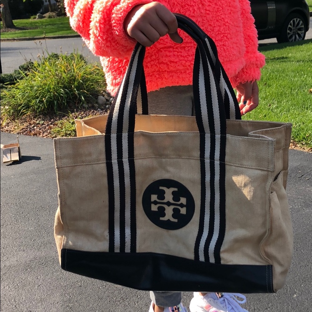 Tory Burch Canvas & Leather Tote